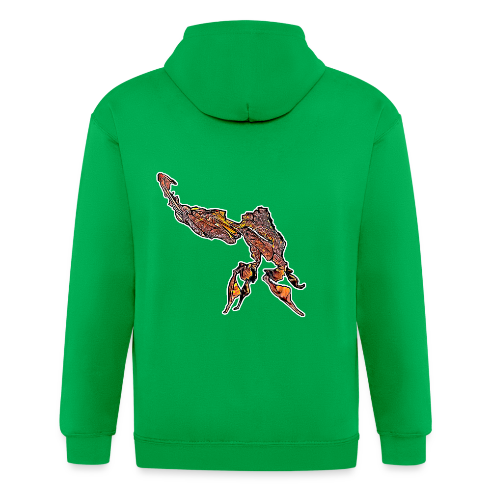 Männer Heavyweight Zip-Hoodie Phyllocrania paradoxa male - Kelly Green