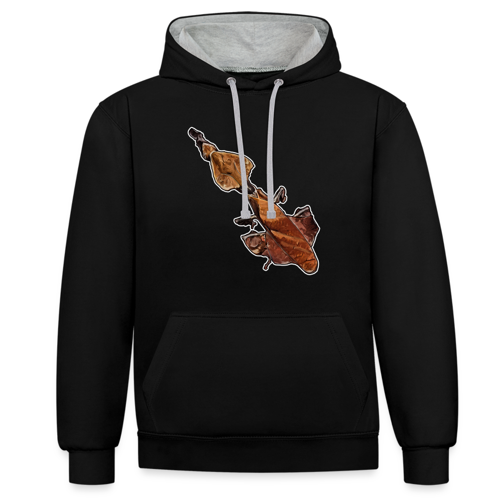 Unisex Kontrast-Hoodie Phyllocrania paradoxa female - Schwarz/Grau meliert