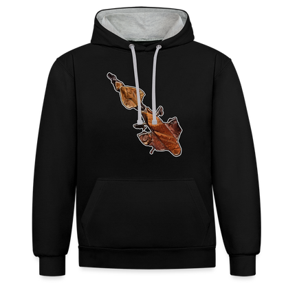 Unisex Kontrast-Hoodie Phyllocrania paradoxa female - Schwarz/Grau meliert