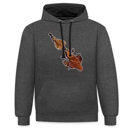 Unisex Kontrast-Hoodie Phyllocrania paradoxa female - Anthrazit/Schwarz