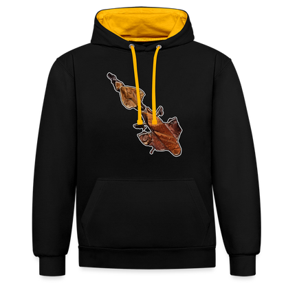 Unisex Kontrast-Hoodie Phyllocrania paradoxa female - Schwarz/Gold