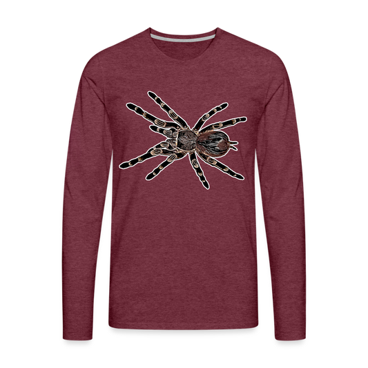 Männer Longsleeve Acanthoscurria geniculata - Bordeauxrot meliert