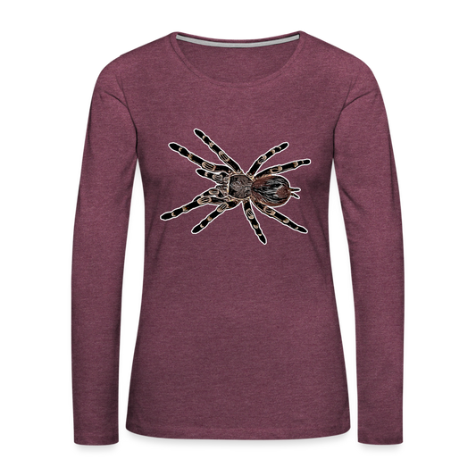 Frauen Longsleeve Acanthoscurria geniculata - Bordeauxrot meliert