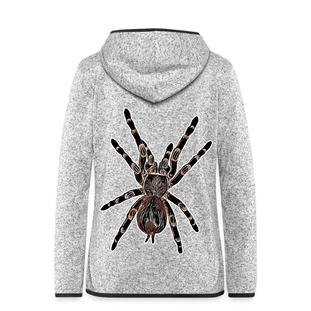 Frauen Kapuzen-Fleecejacke Acanthoscurria geniculata - Hellgrau meliert