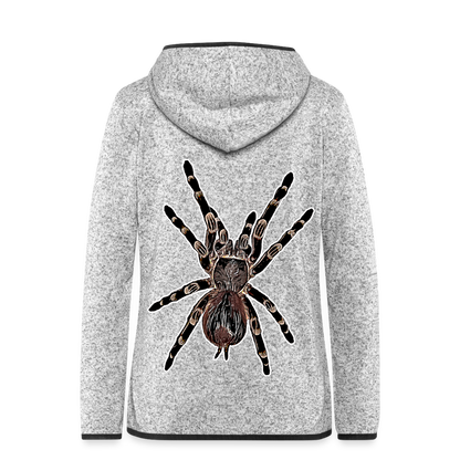 Frauen Kapuzen-Fleecejacke Acanthoscurria geniculata - Hellgrau meliert