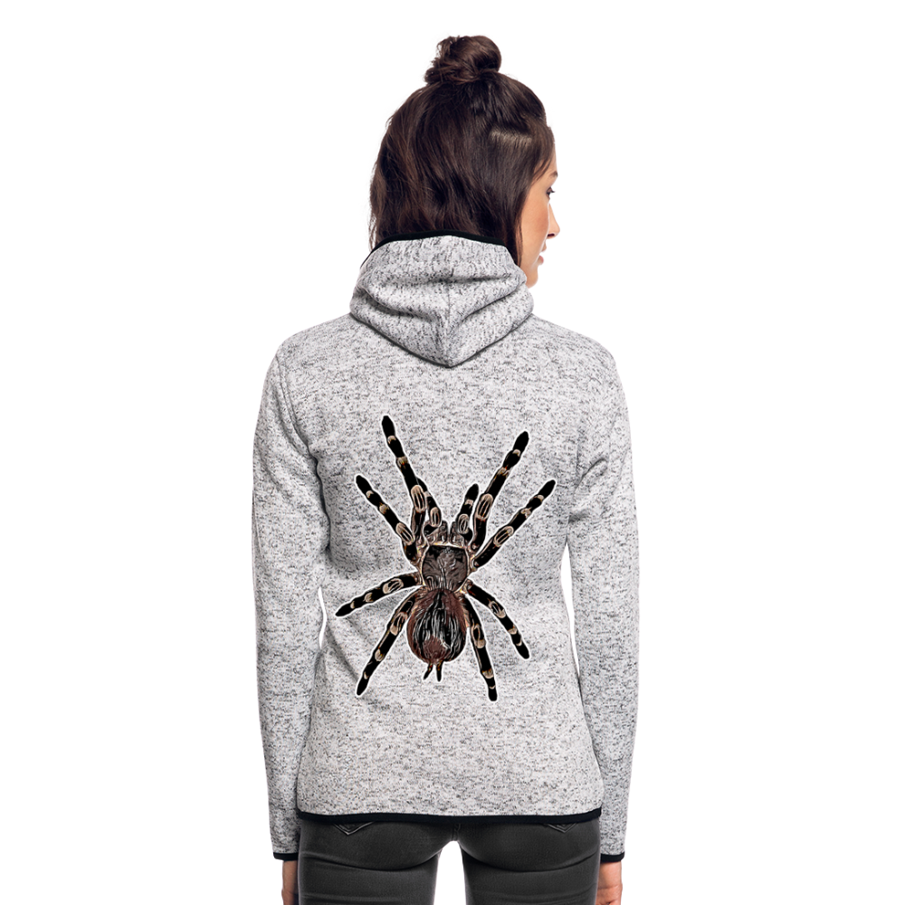 Frauen Kapuzen-Fleecejacke Acanthoscurria geniculata - Hellgrau meliert
