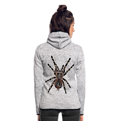 Frauen Kapuzen-Fleecejacke Acanthoscurria geniculata - Hellgrau meliert