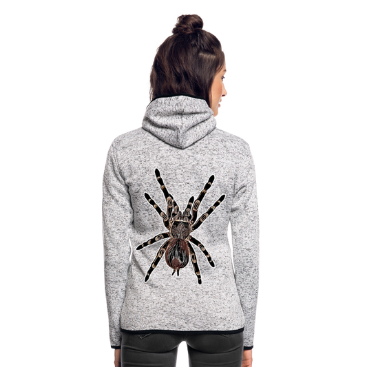 Frauen Kapuzen-Fleecejacke Acanthoscurria geniculata - Hellgrau meliert