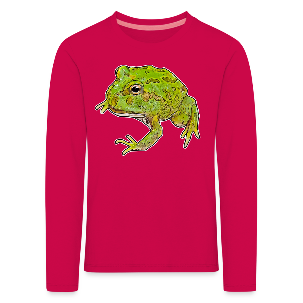 Kinder Longsleeve Ceratophrys cranwelli Peppermint Blue - dunkles Pink