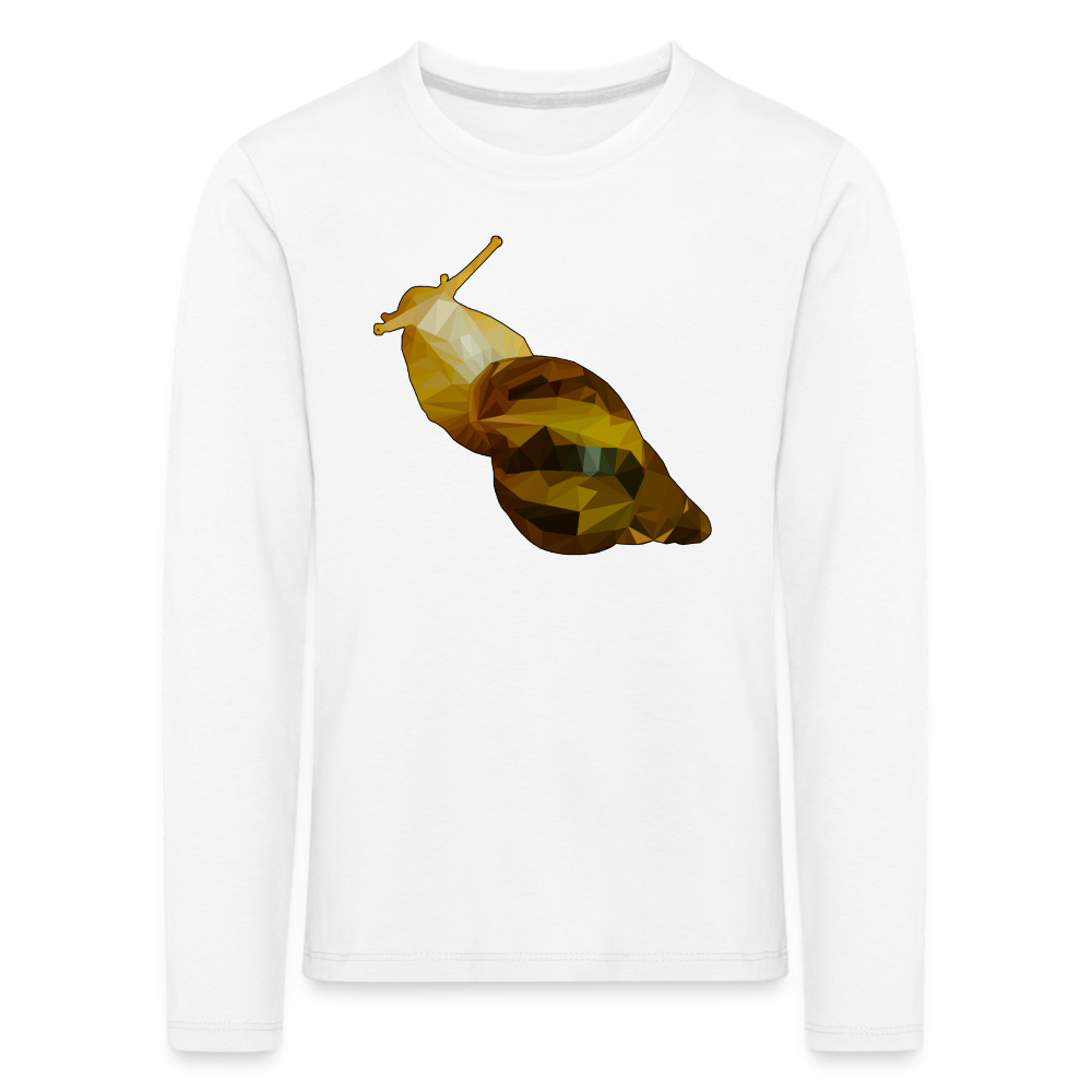 Kinder Longsleeve Achatina reticulata Low Poly - weiß