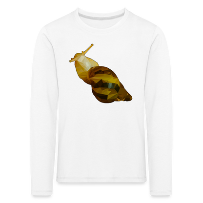 Kinder Longsleeve Achatina reticulata Low Poly - weiß