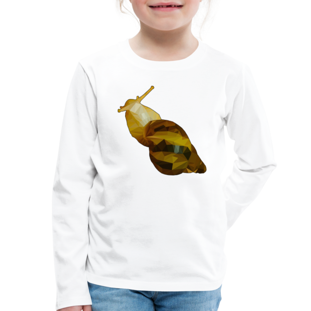 Kinder Longsleeve Achatina reticulata Low Poly - weiß
