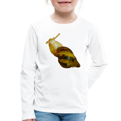 Kinder Longsleeve Achatina reticulata Low Poly - weiß
