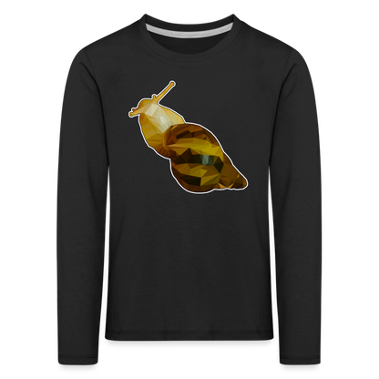 Kinder Longsleeve Achatina reticulata Low Poly - Schwarz