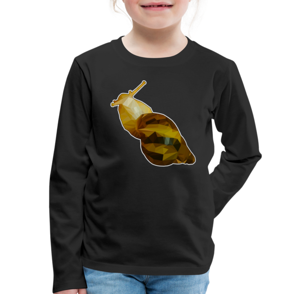 Kinder Longsleeve Achatina reticulata Low Poly - Schwarz