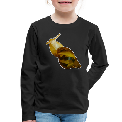 Kinder Longsleeve Achatina reticulata Low Poly - Schwarz