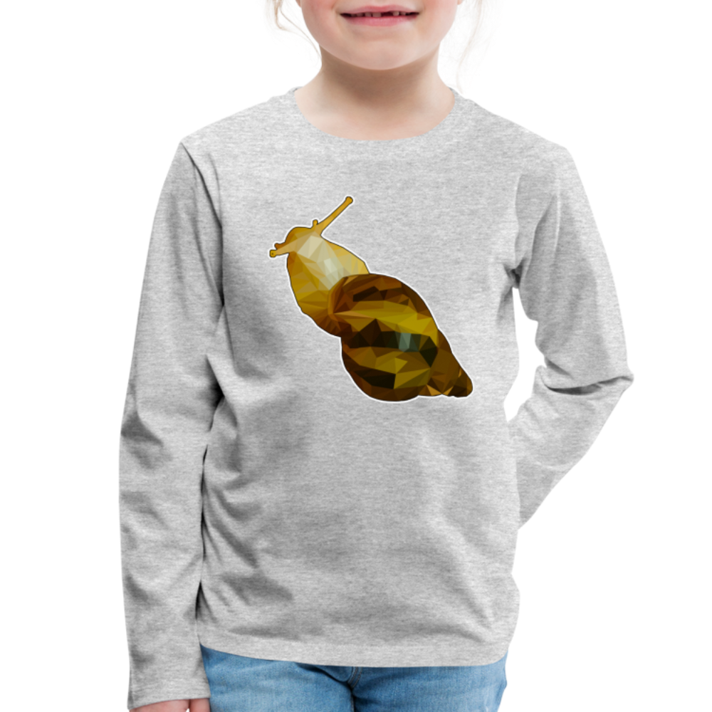 Kinder Longsleeve Achatina reticulata Low Poly - Grau meliert