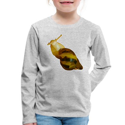Kinder Longsleeve Achatina reticulata Low Poly - Grau meliert
