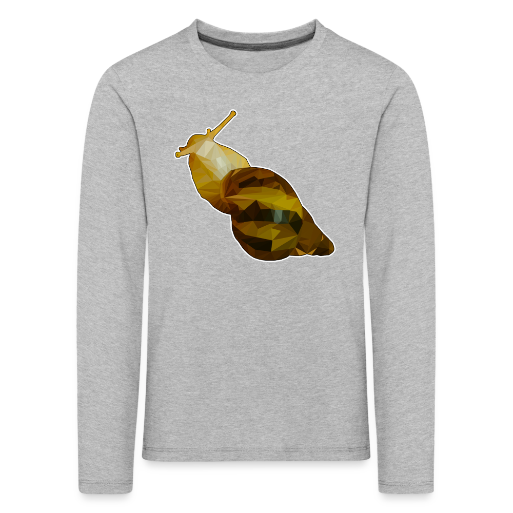 Kinder Longsleeve Achatina reticulata Low Poly - Grau meliert