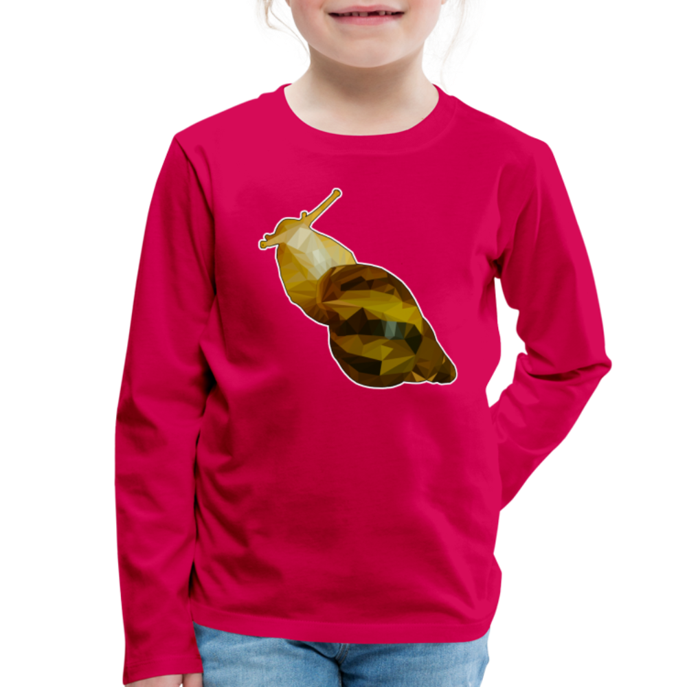 Kinder Longsleeve Achatina reticulata Low Poly - dunkles Pink