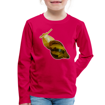 Kinder Longsleeve Achatina reticulata Low Poly - dunkles Pink