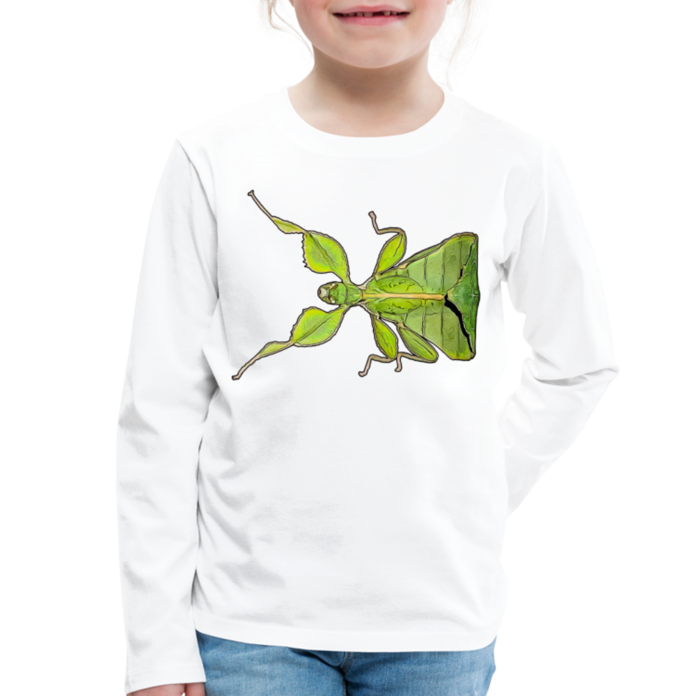 Kinder Longsleeve Phyllium philippinicum female - weiß