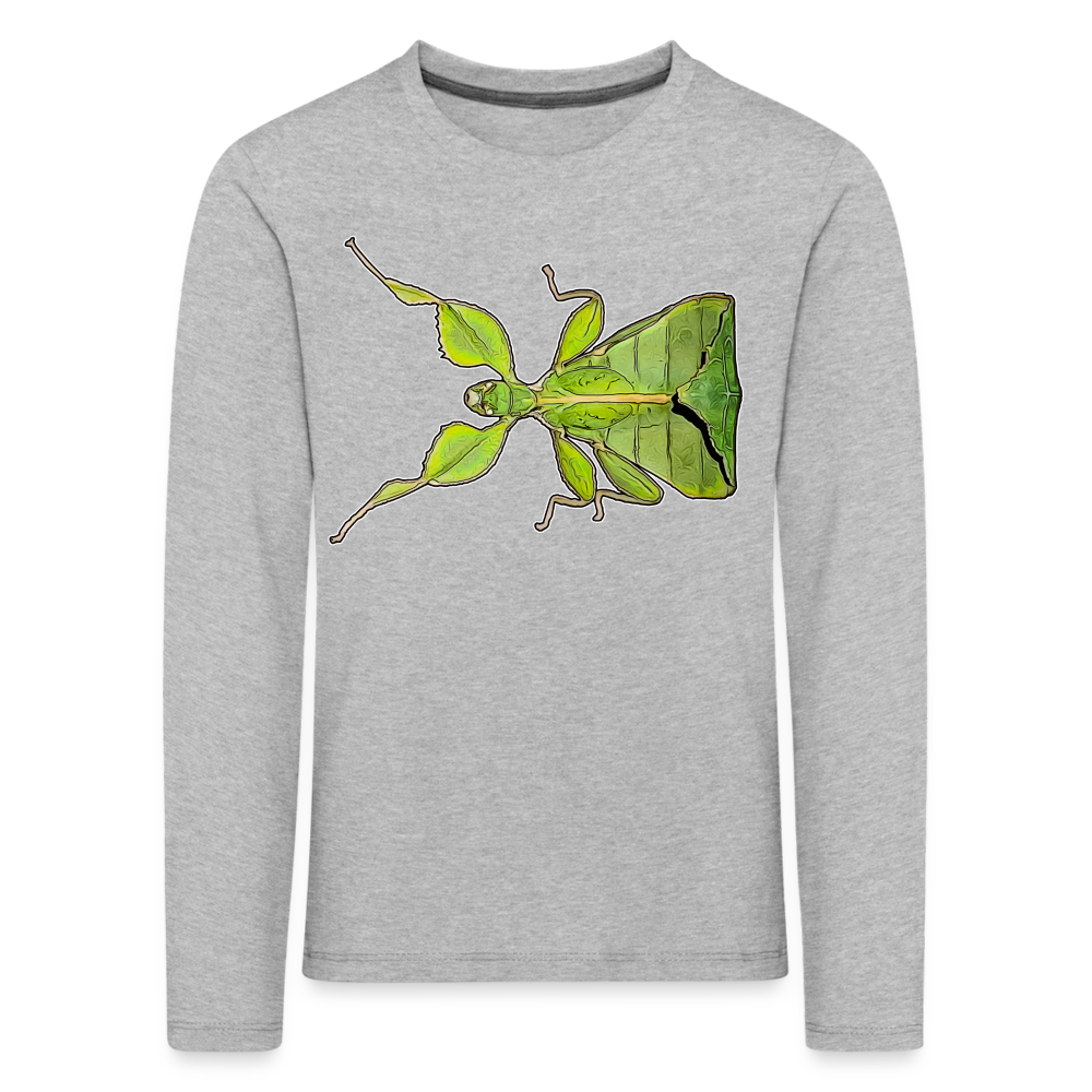 Kinder Longsleeve Phyllium philippinicum female - Grau meliert
