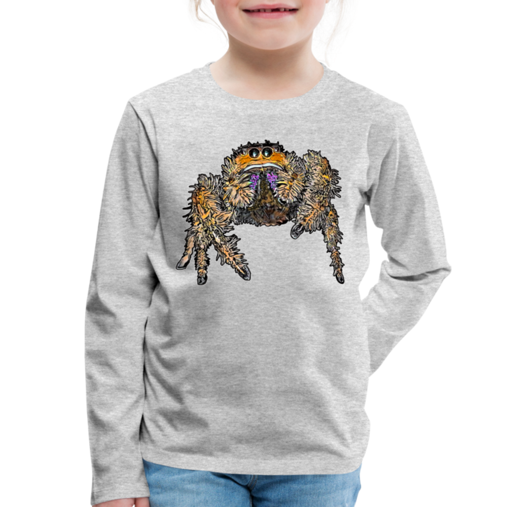 Kinder Longsleeve Phidippus regius Everglades female - Grau meliert
