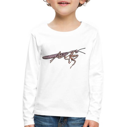Kinder Longsleeve Rhombodera kirbyi male - weiß
