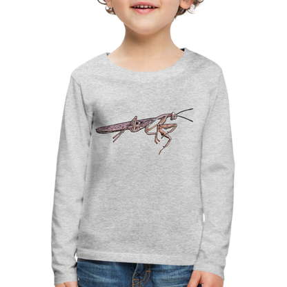 Kinder Longsleeve Rhombodera kirbyi male - Grau meliert
