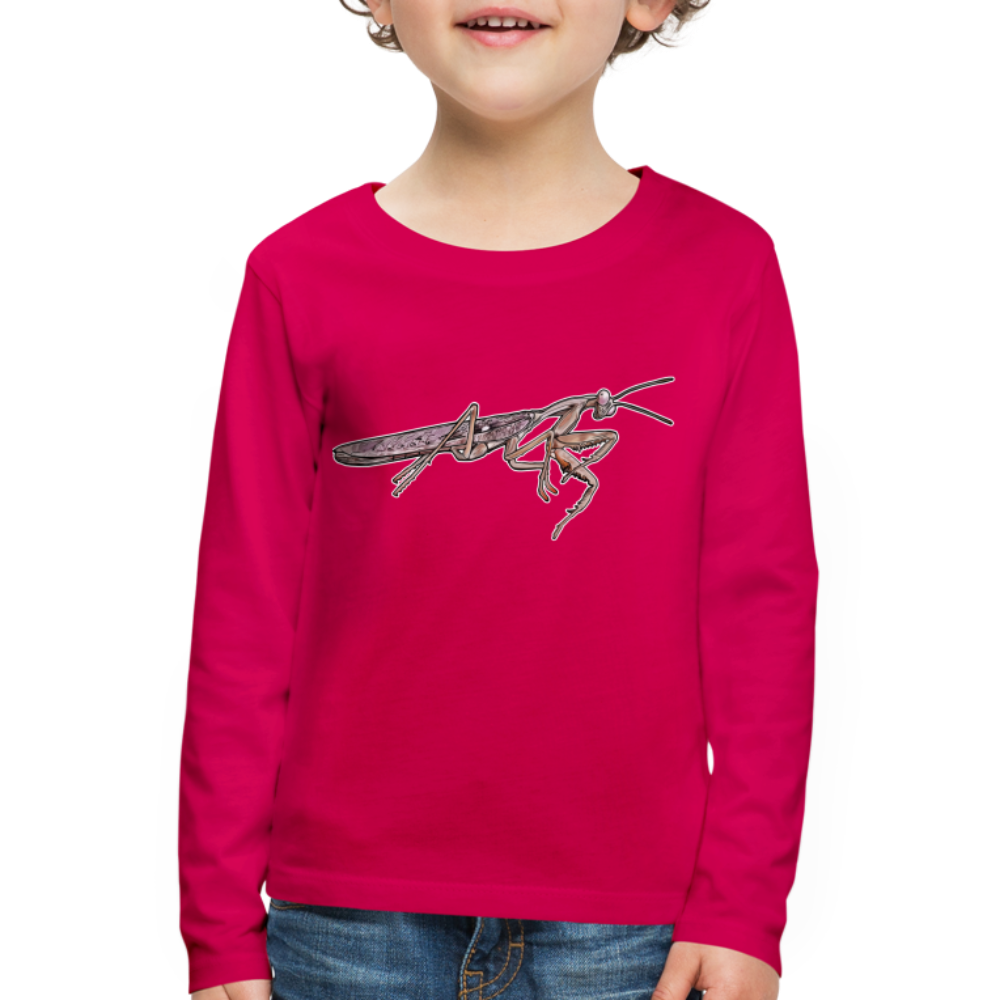 Kinder Longsleeve Rhombodera kirbyi male - dunkles Pink