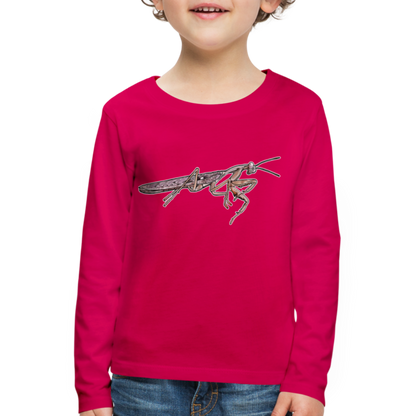 Kinder Longsleeve Rhombodera kirbyi male - dunkles Pink