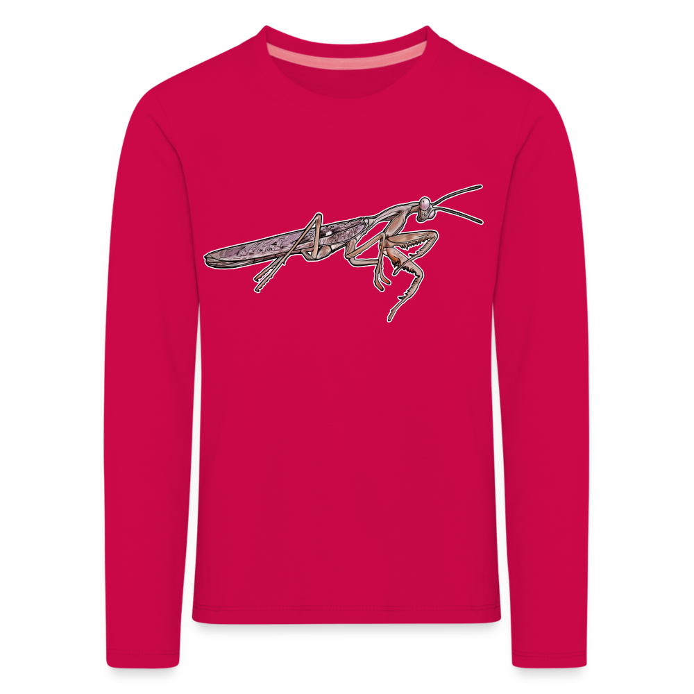 Kinder Longsleeve Rhombodera kirbyi male - dunkles Pink