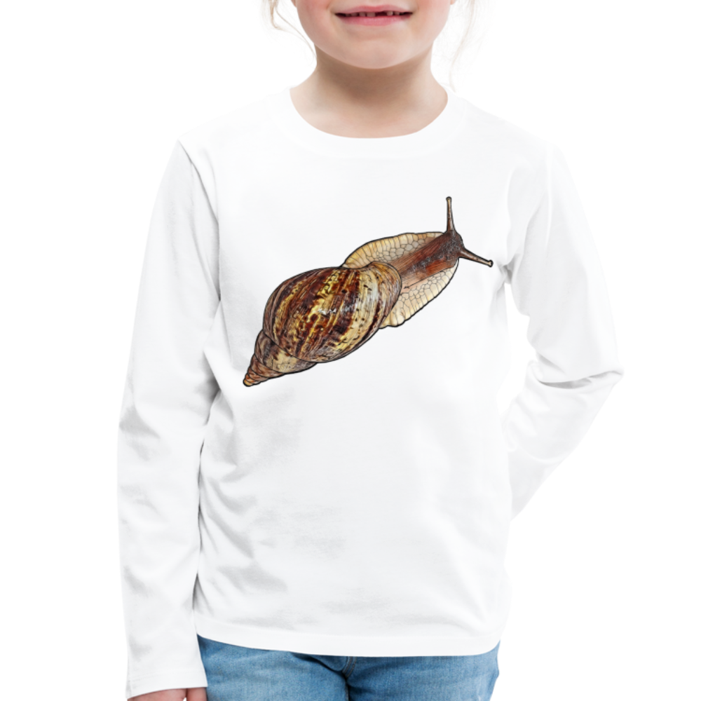 Kinder Longsleeve Achatina reticulata wildfarben - weiß