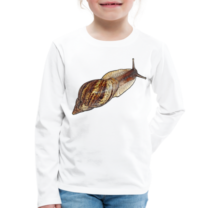 Kinder Longsleeve Achatina reticulata wildfarben - weiß