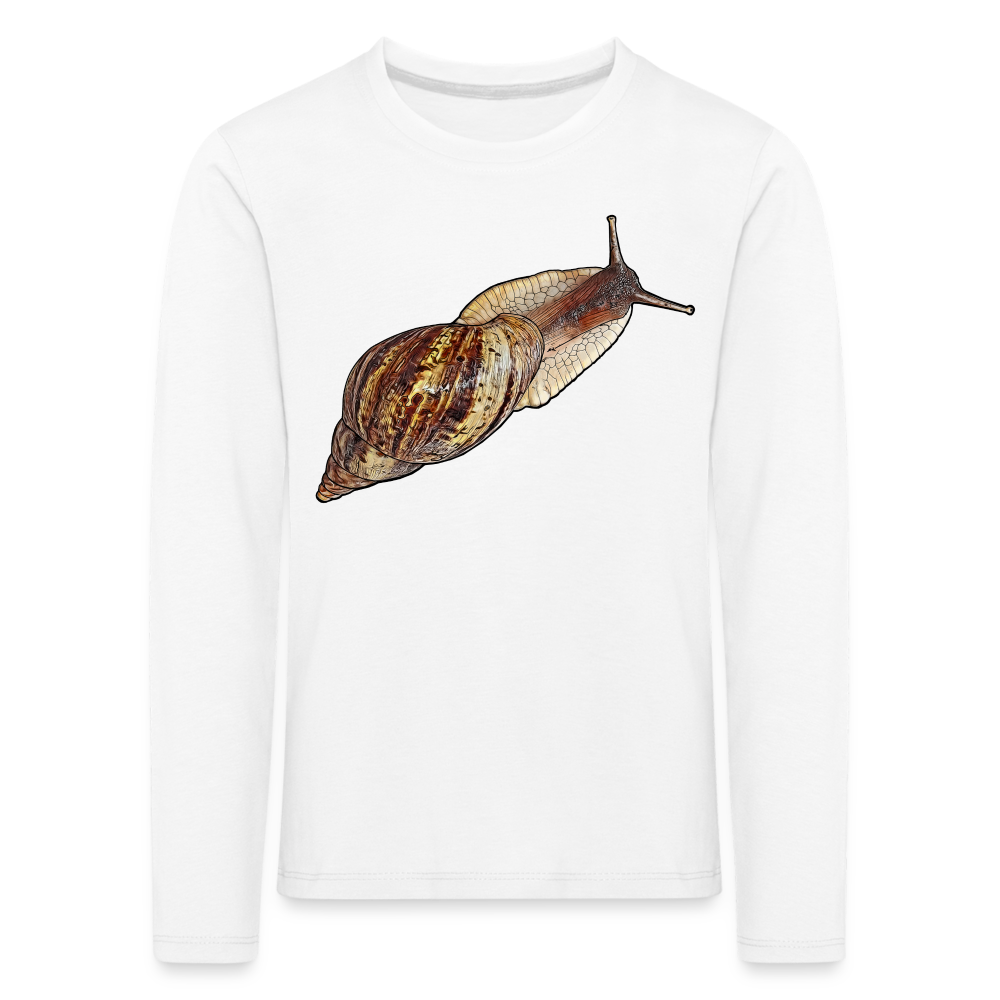 Kinder Longsleeve Achatina reticulata wildfarben - weiß