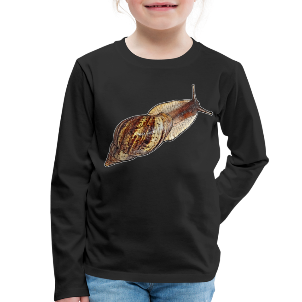 Kinder Longsleeve Achatina reticulata wildfarben - Schwarz