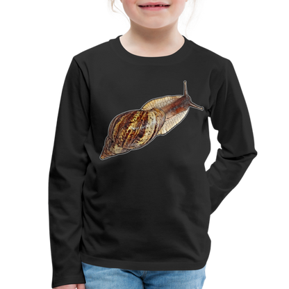 Kinder Longsleeve Achatina reticulata wildfarben - Schwarz