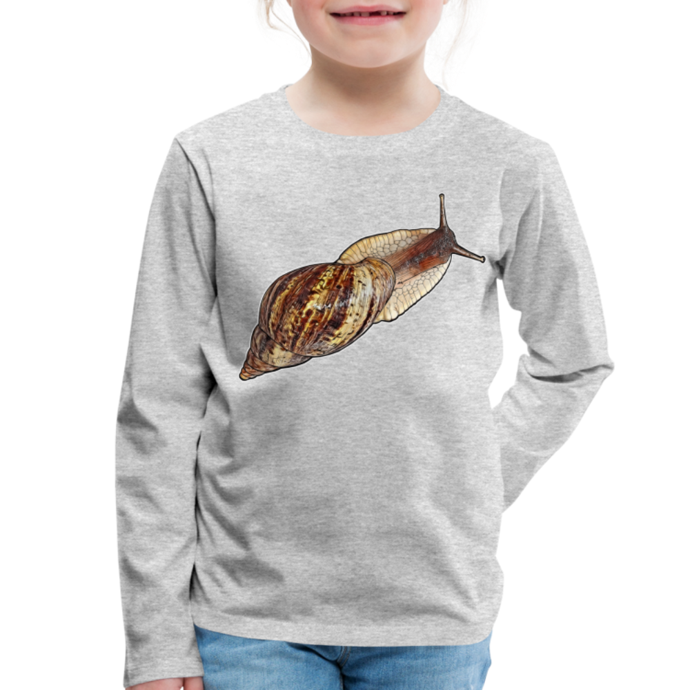 Kinder Longsleeve Achatina reticulata wildfarben - Grau meliert