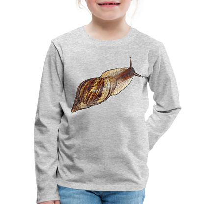Kinder Longsleeve Achatina reticulata wildfarben - Grau meliert