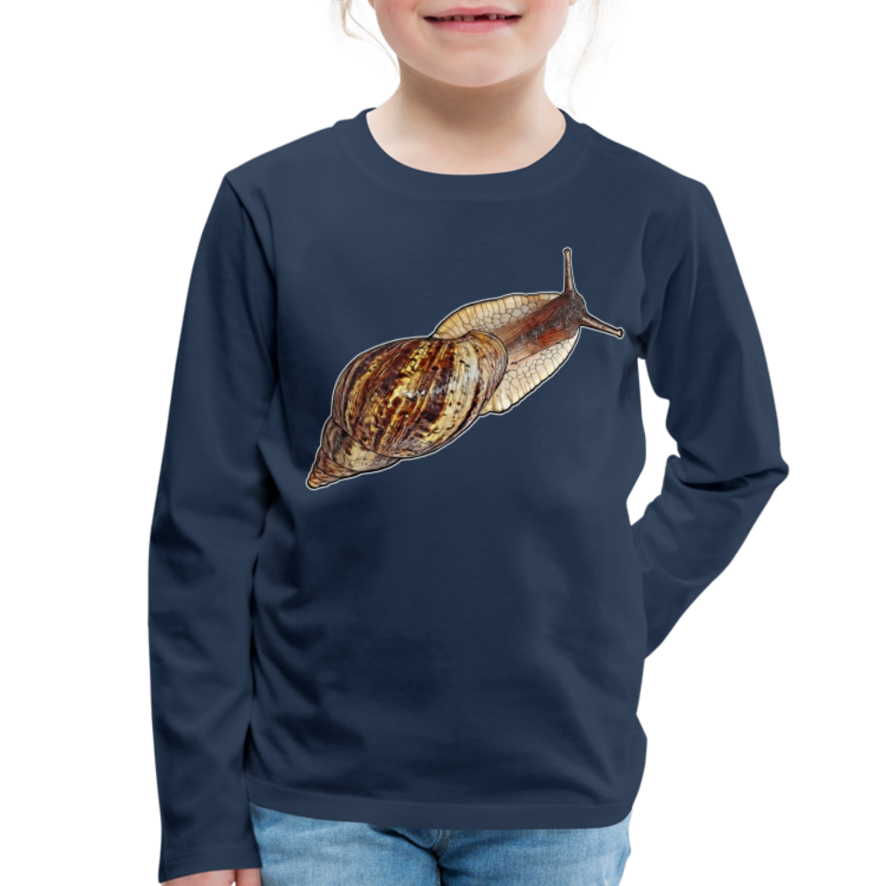 Kinder Longsleeve Achatina reticulata wildfarben - Navy