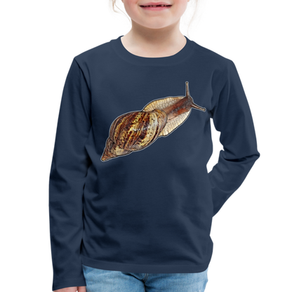 Kinder Longsleeve Achatina reticulata wildfarben - Navy