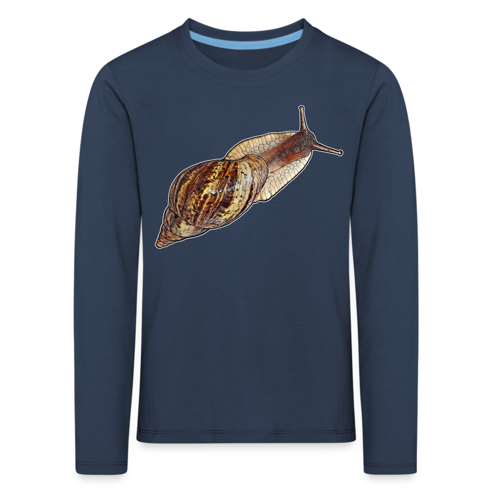 Kinder Longsleeve Achatina reticulata wildfarben - Navy