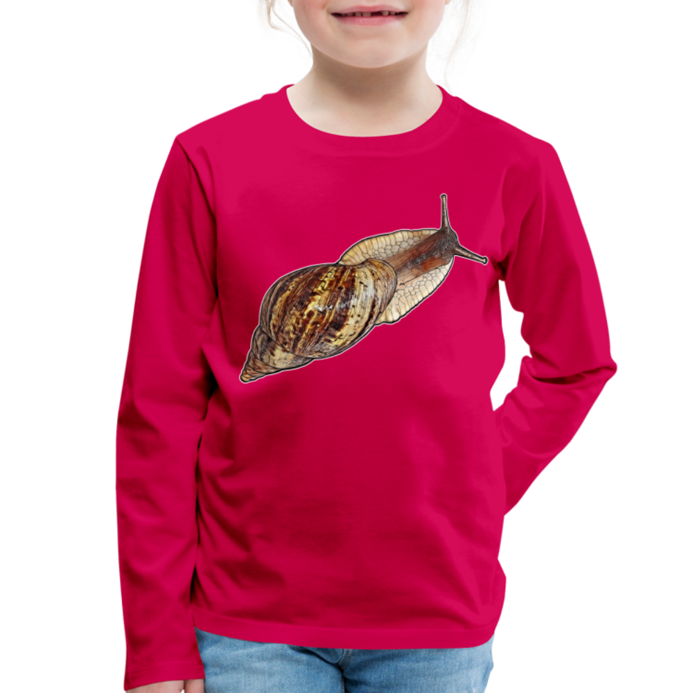 Kinder Longsleeve Achatina reticulata wildfarben - dunkles Pink