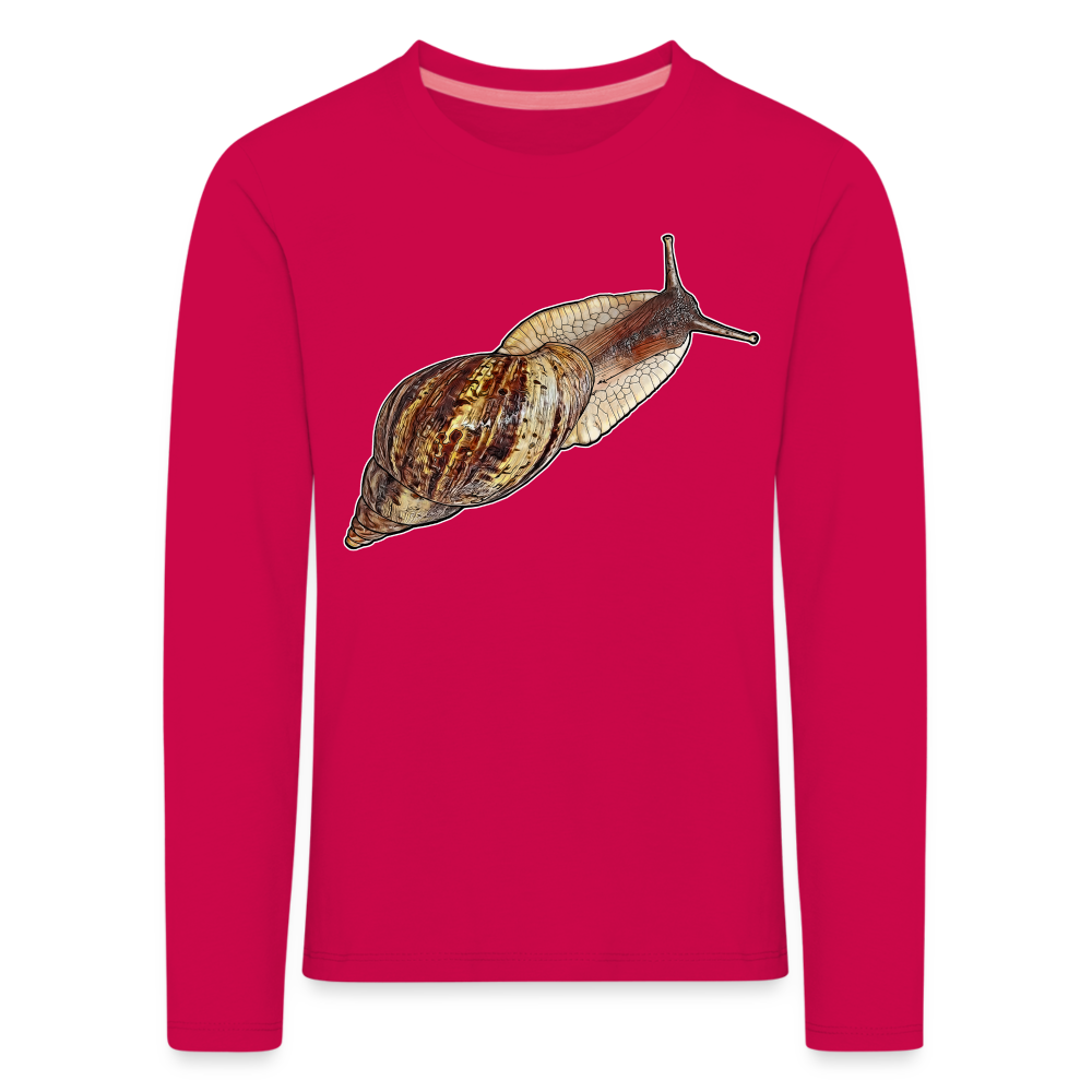 Kinder Longsleeve Achatina reticulata wildfarben - dunkles Pink