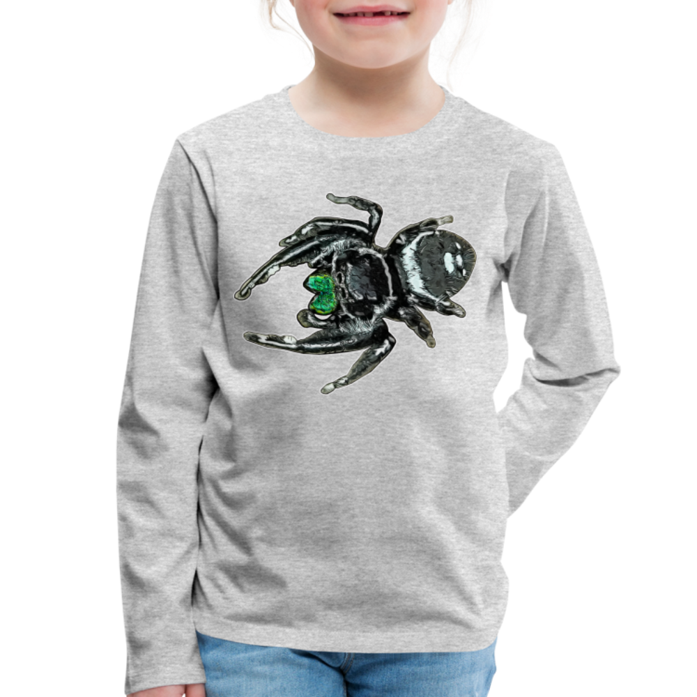 Kinder Longsleeve Phidippus regius White Bahamas male - Grau meliert