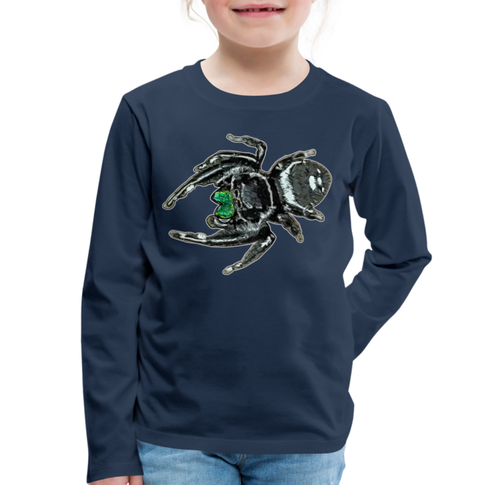 Kinder Longsleeve Phidippus regius White Bahamas male - Navy