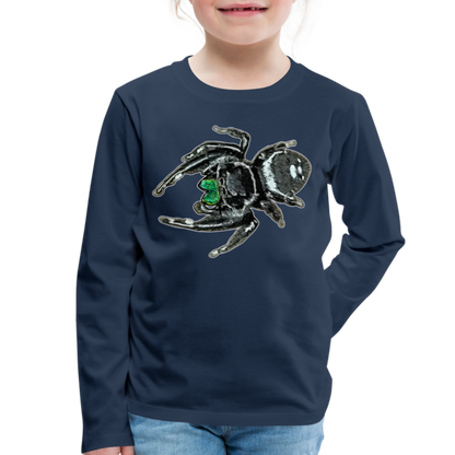 Kinder Longsleeve Phidippus regius White Bahamas male - Navy