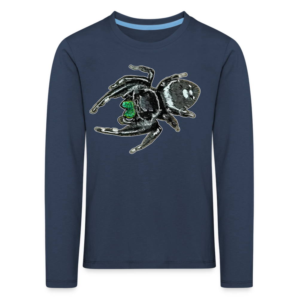 Kinder Longsleeve Phidippus regius White Bahamas male - Navy