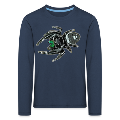Kinder Longsleeve Phidippus regius White Bahamas male - Navy